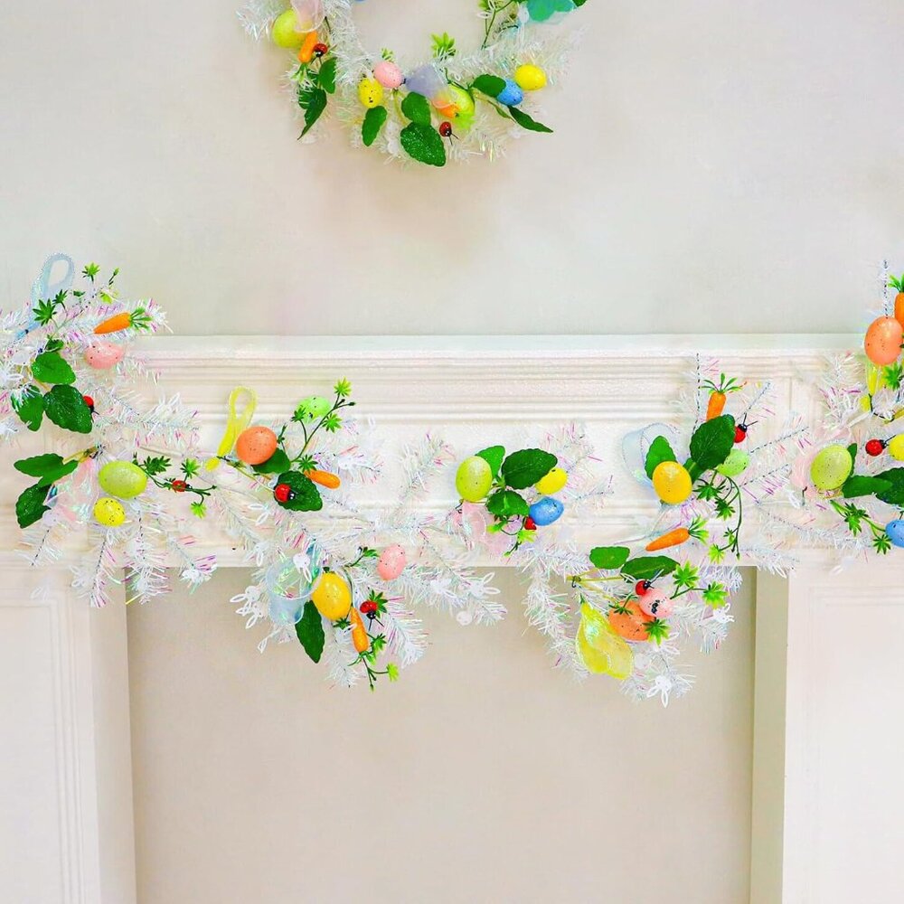 New 6 FT Artificial Easter Egg Garland Spring Garland Pastel Easter Garland